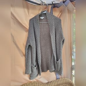 New York & Company size small gray big knitted sweater with big roomy pockets.